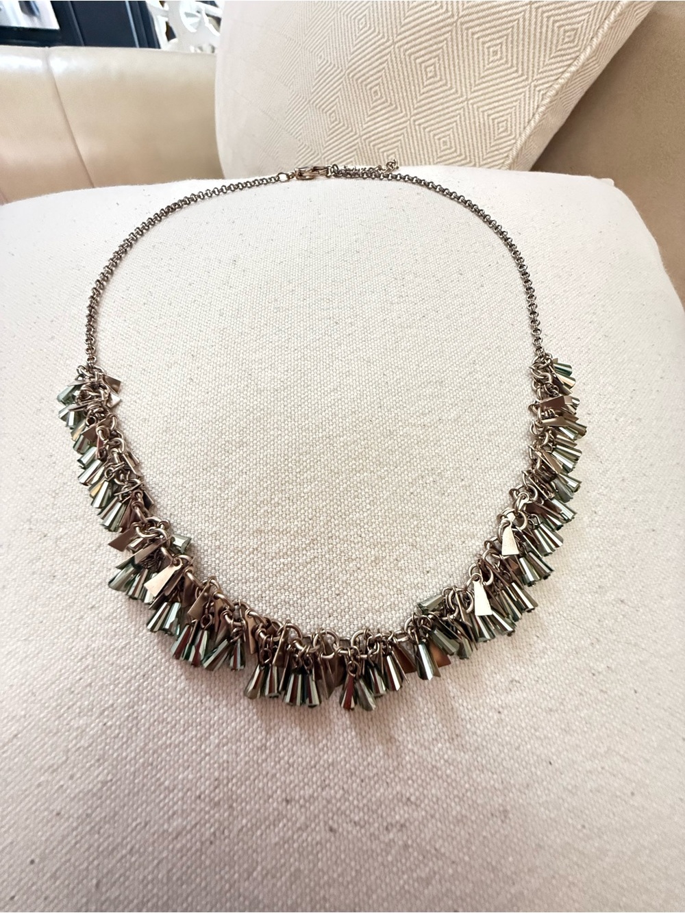 Antique Green Fringe Necklace